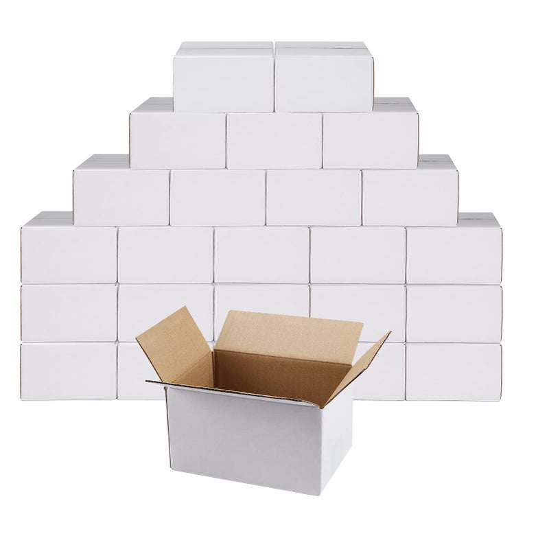 Hoikwo 7x5x4 Inches Small White Shipping Boxes Set of 25, Sturdy Cardboard Boxes for Small Business for Packaging Mailing - Image 1